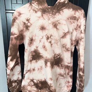 Lululemon All Yours Hoodie Tie-Dye Brown & White Cotton Womens Size 4 NWOTS